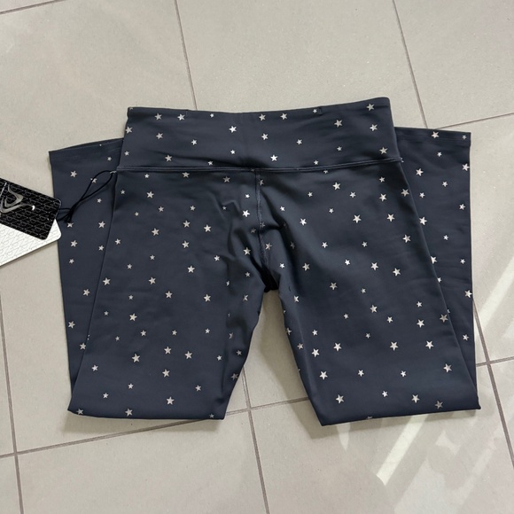 Nancy Rose Performance Metallic Star 7/8 Pant-dusk/gunmetal-sz 8/med. - Picture 2 of 5